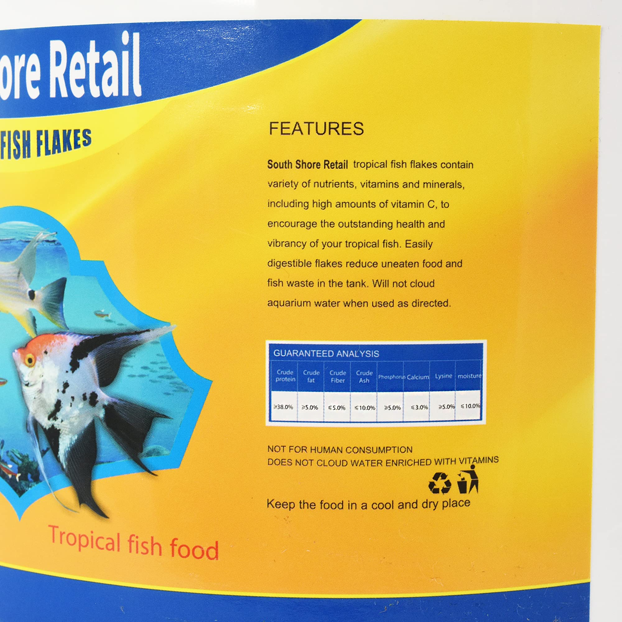 SOUTH SHORE RETAIL flocons-poisson-tropical-2-5-lb: format pratique et économique