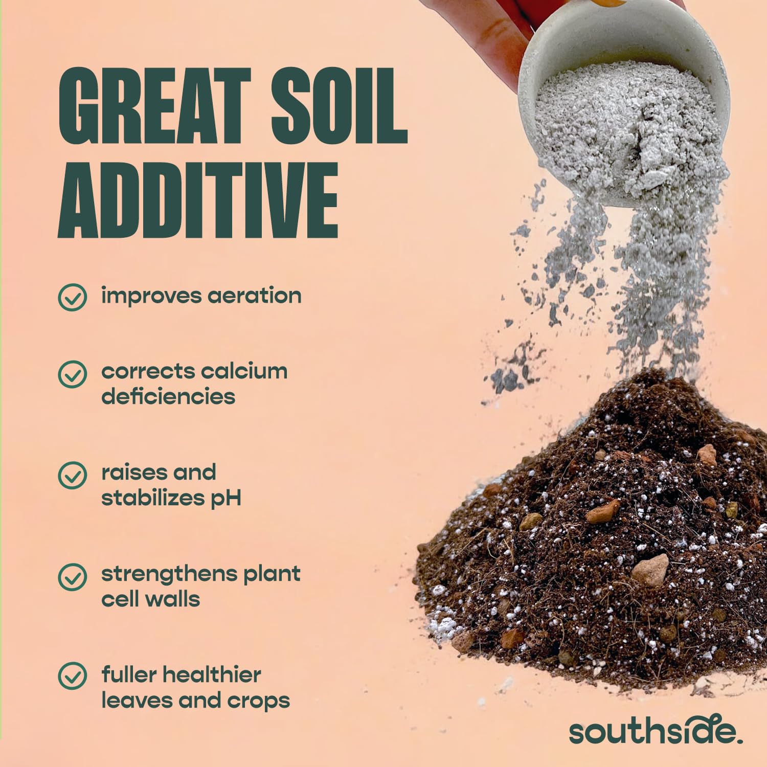 Southside Plants Farine coquilles huître substrat-mille-pattes: apport calcium régulier pour animaux