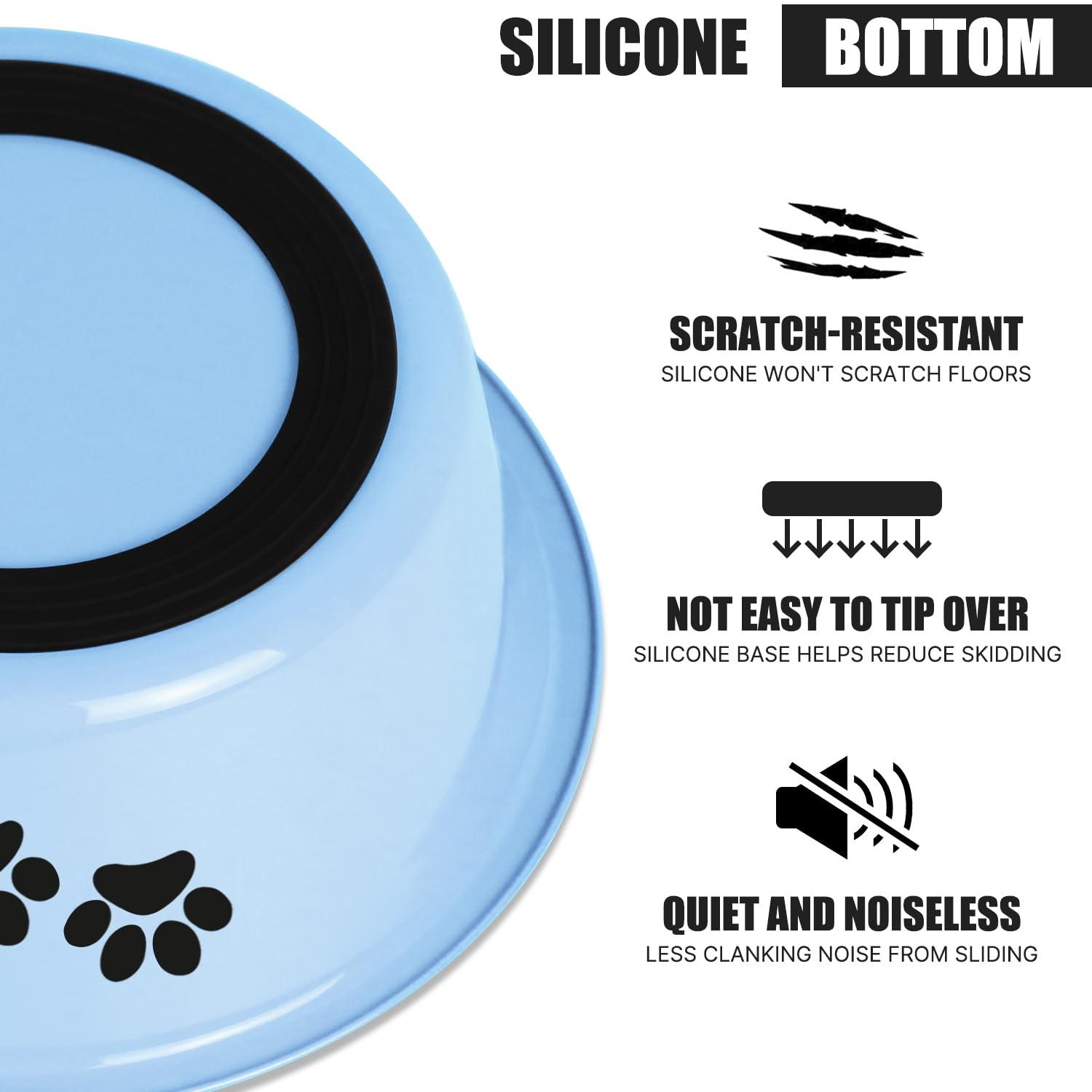 SOUXU bol inox bleu, nettoyage facile et hygiène durable.