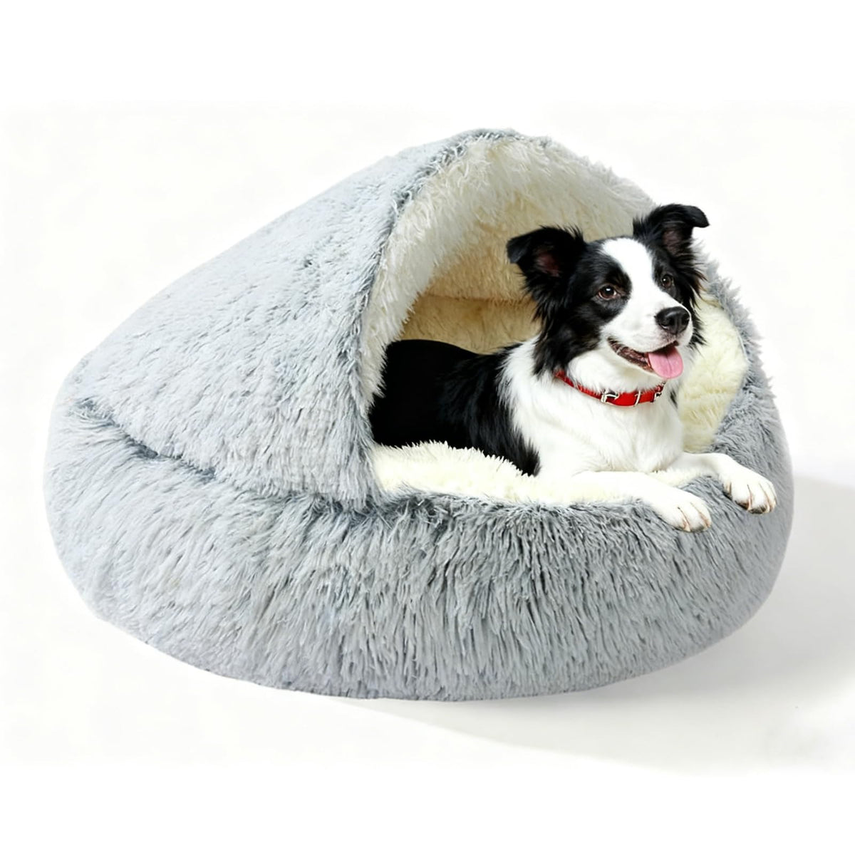 Lit cave SOUXU en peluche, repos douillet pour chien ou chat.