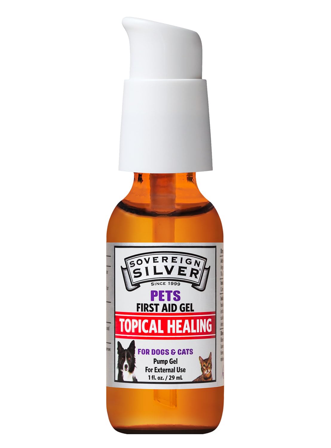 Application sur patte d’un chien avec le gel Sovereign Silver