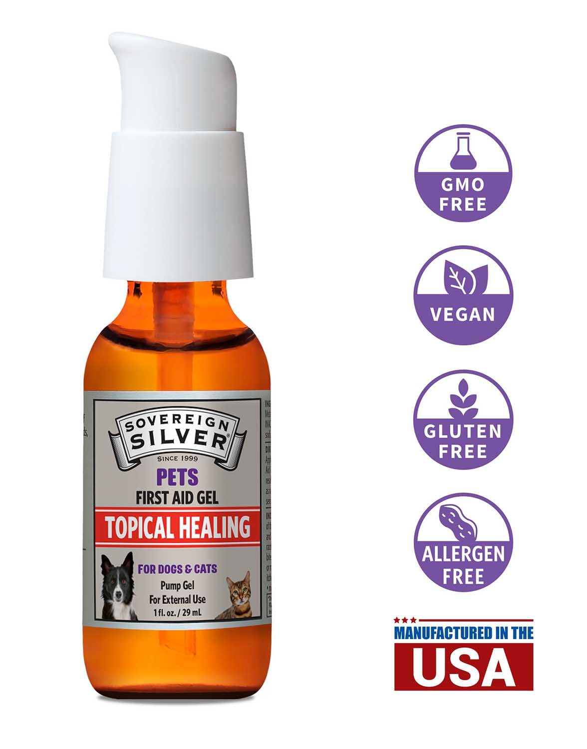 Kit de secours pour chiens et chats comprenant le gel Sovereign Silver