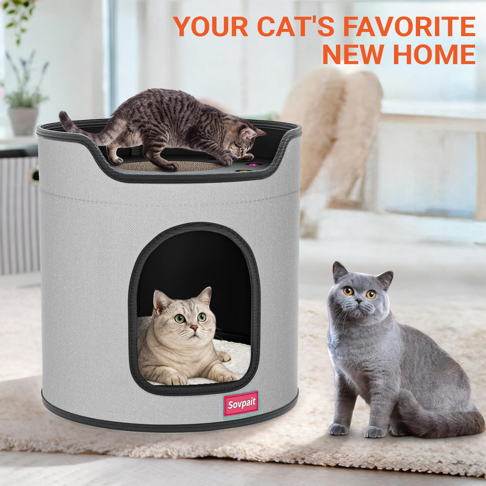 SOVPAIT accès grand et design rond, adaptation pour chats de tailles variées