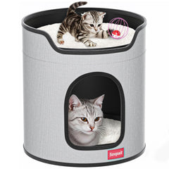 SOVPAIT maison-chat intérieur grand lit double pour repos sûr.