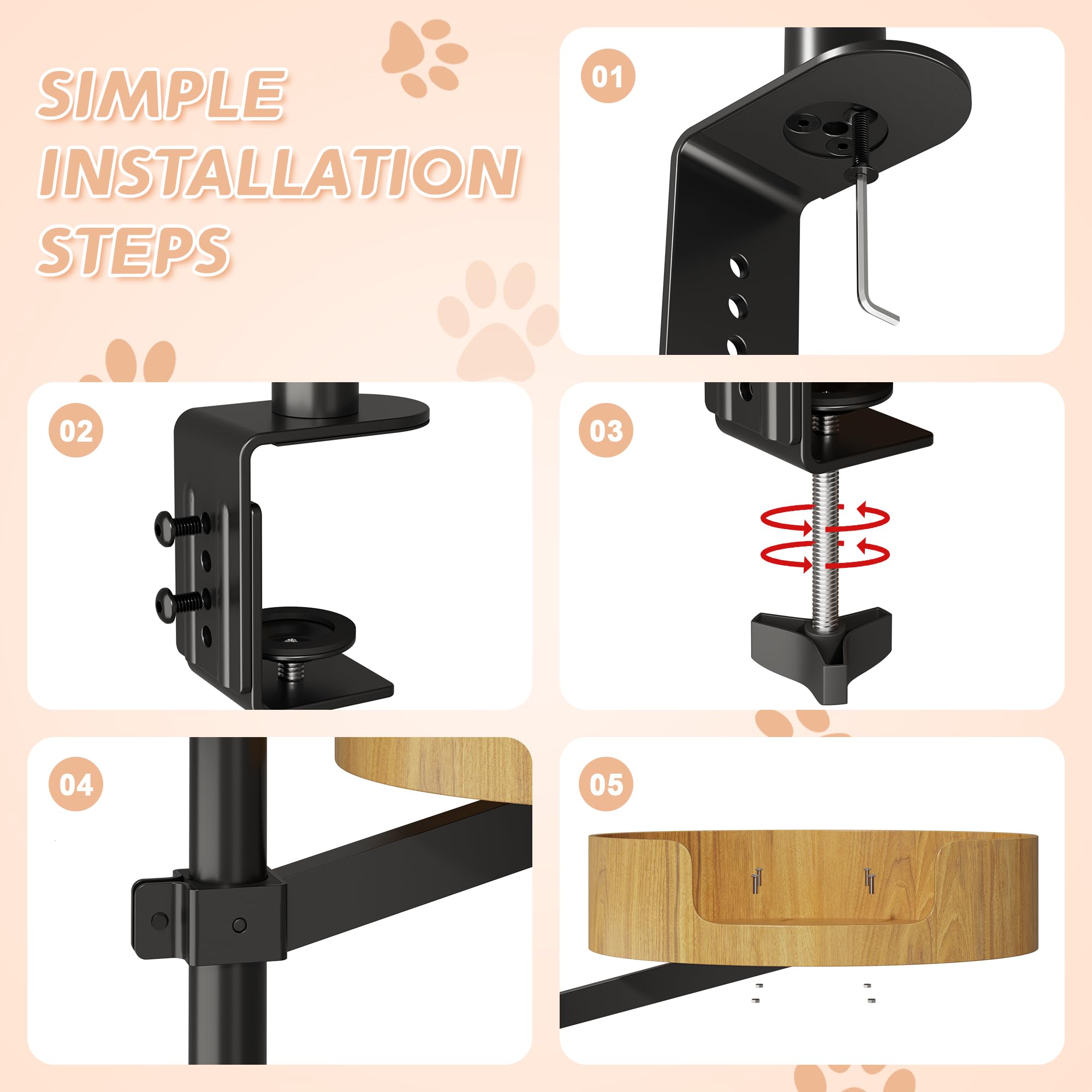 Spacocld Cat Desk Bed, idéal pour petits espaces: bureau, salon et coin travail.