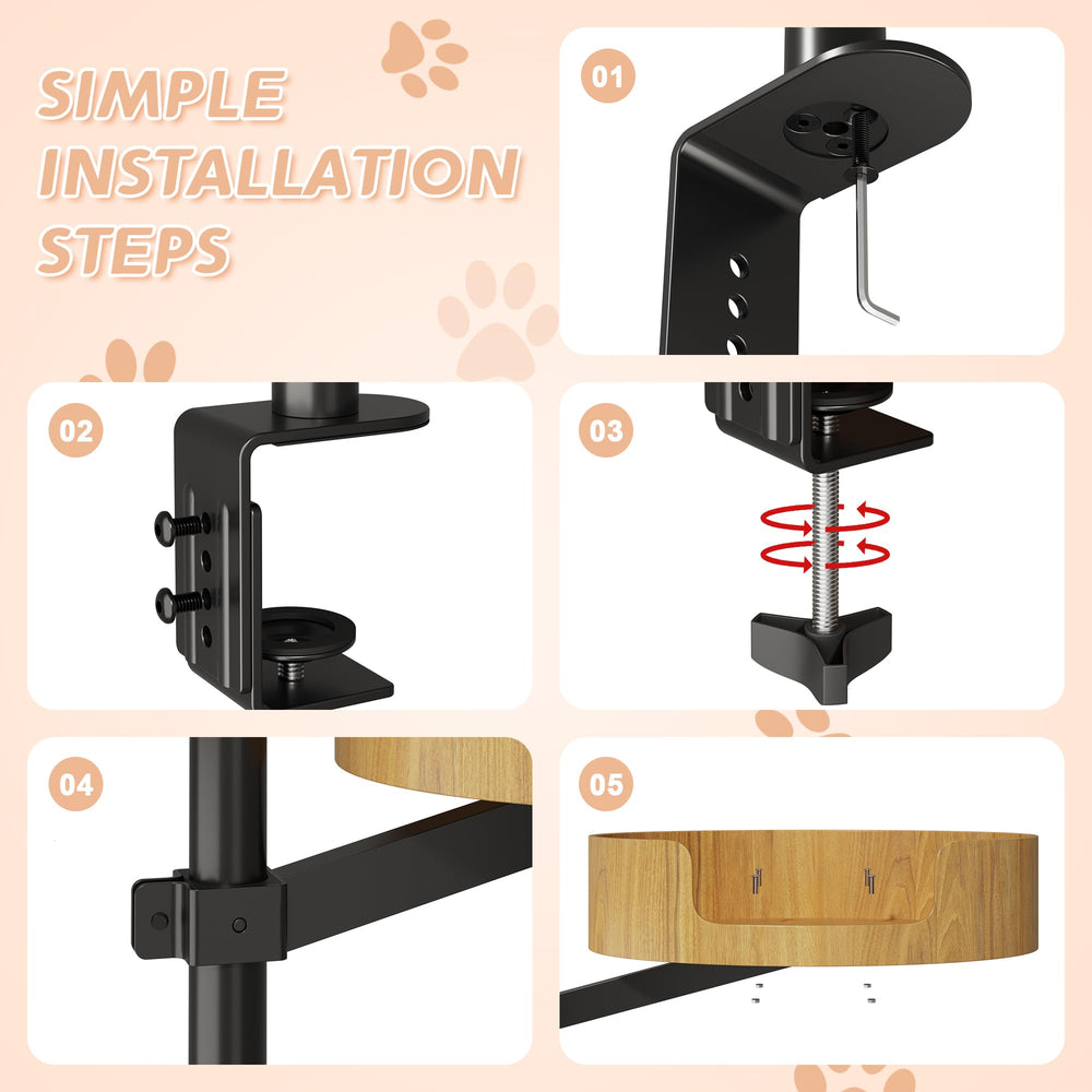 Spacocld Cat Desk Bed, idéal pour petits espaces: bureau, salon et coin travail.
