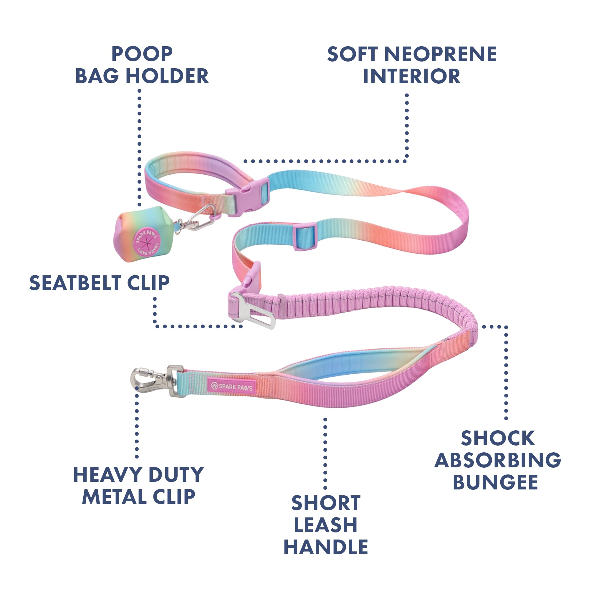 Spark Paws clip d'attache sur ceinture pour trajets en voiture plus sûrs
