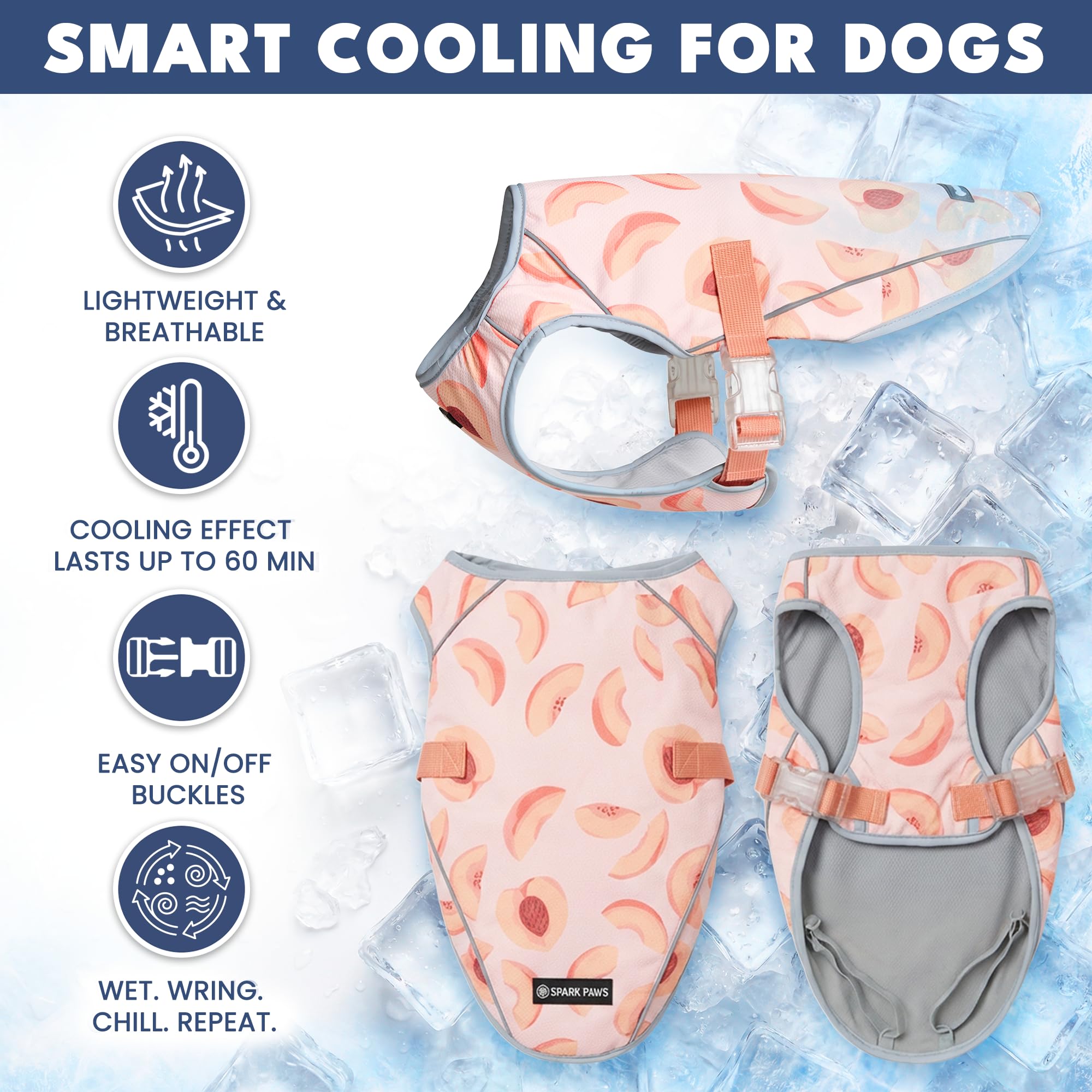 Boucles latérales Spark Paws facilitant l’enfilage du gilet.