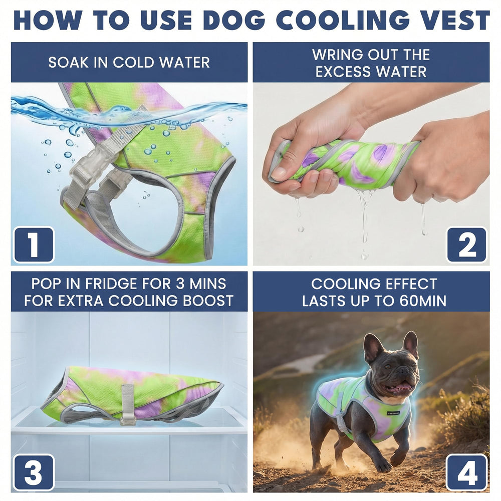 Spark Paws gilet refroidissement chien, boucles latérales faciles à utiliser.