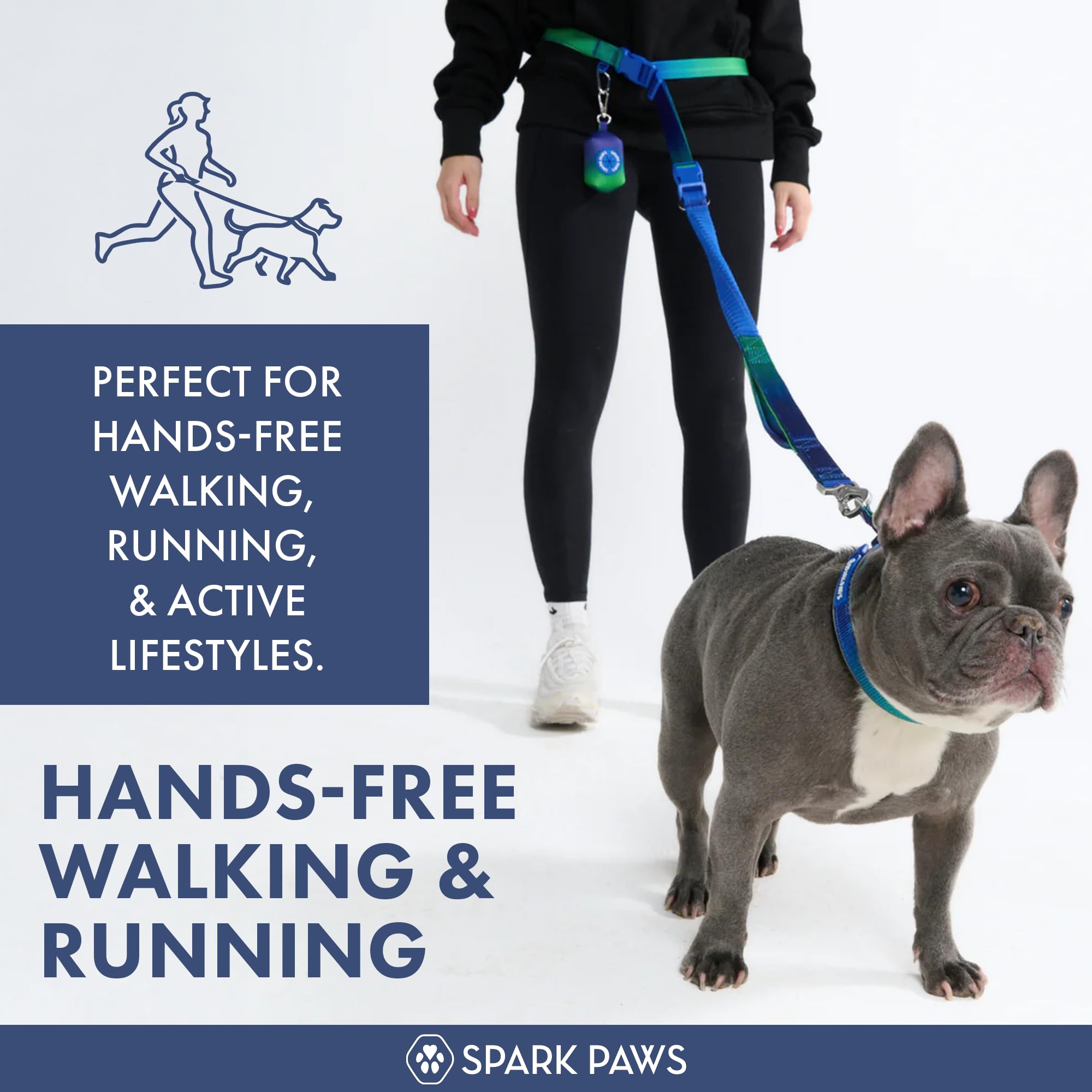 Spark Paws bungee absorbant le choc pour limiter les tirages pendant l'effort.