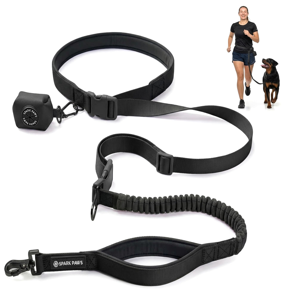 Spark Paws Laisse mains libres lors de la course, contrôle pratique et fluide.