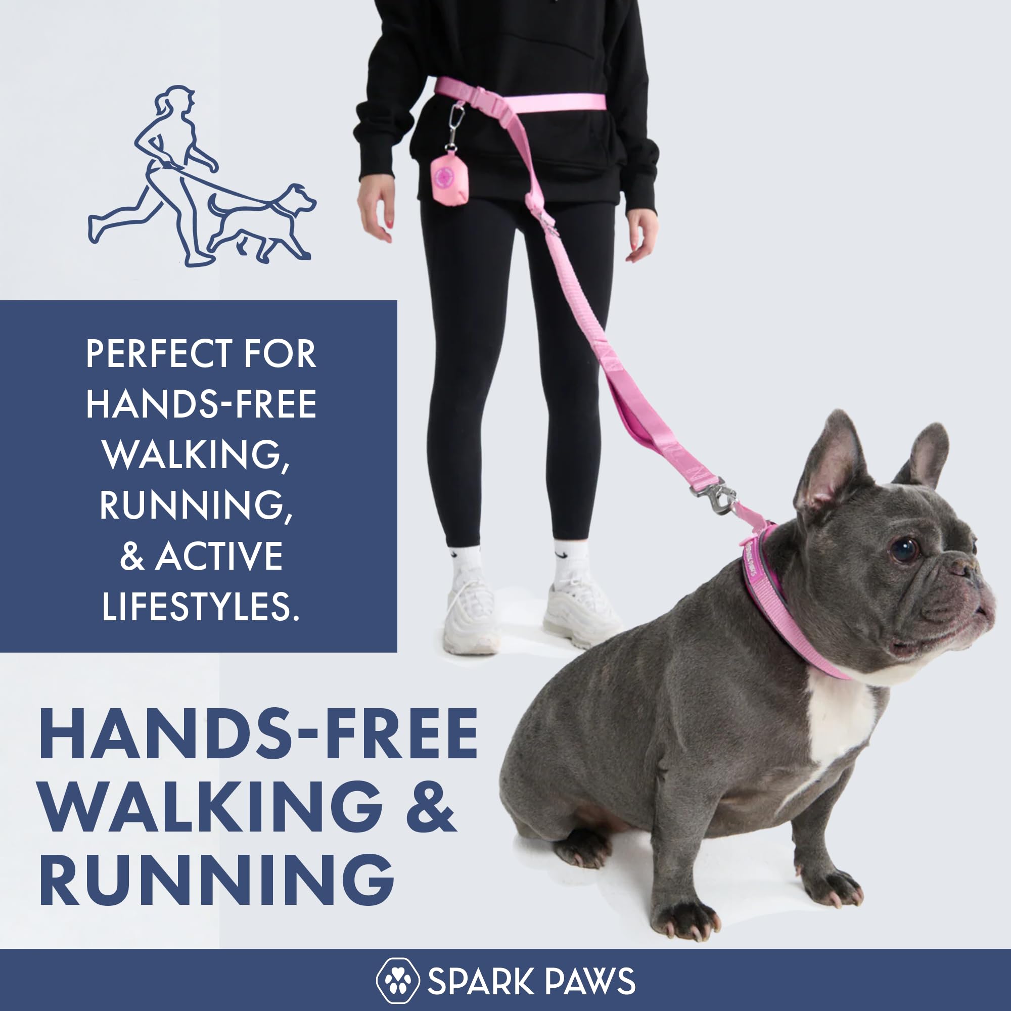 Spark Paws – Laisse amortissante avec bungee pour réduire les tirages lors des balades.