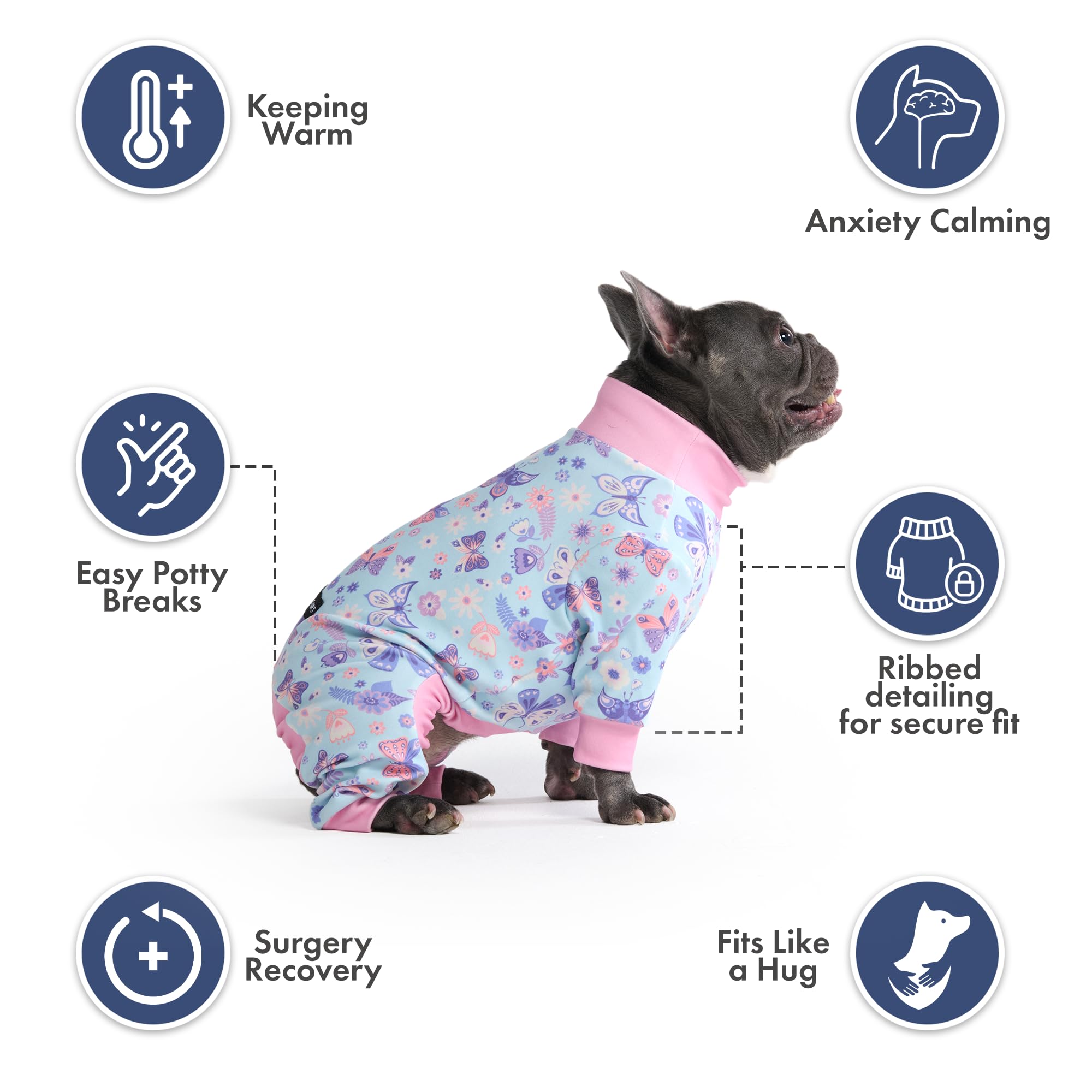 Spark Paws pyjama chien – ajustement précis pour toutes tailles et morphologies.