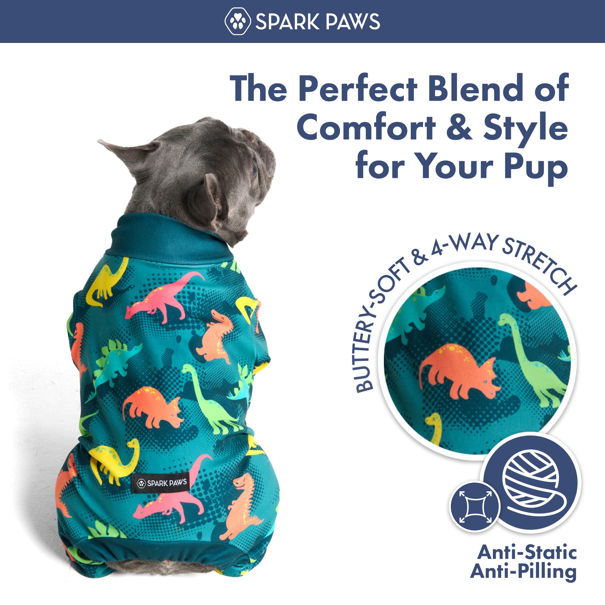 Spark Paws pyjama dos doux intérieur, sensation enveloppante pour chien