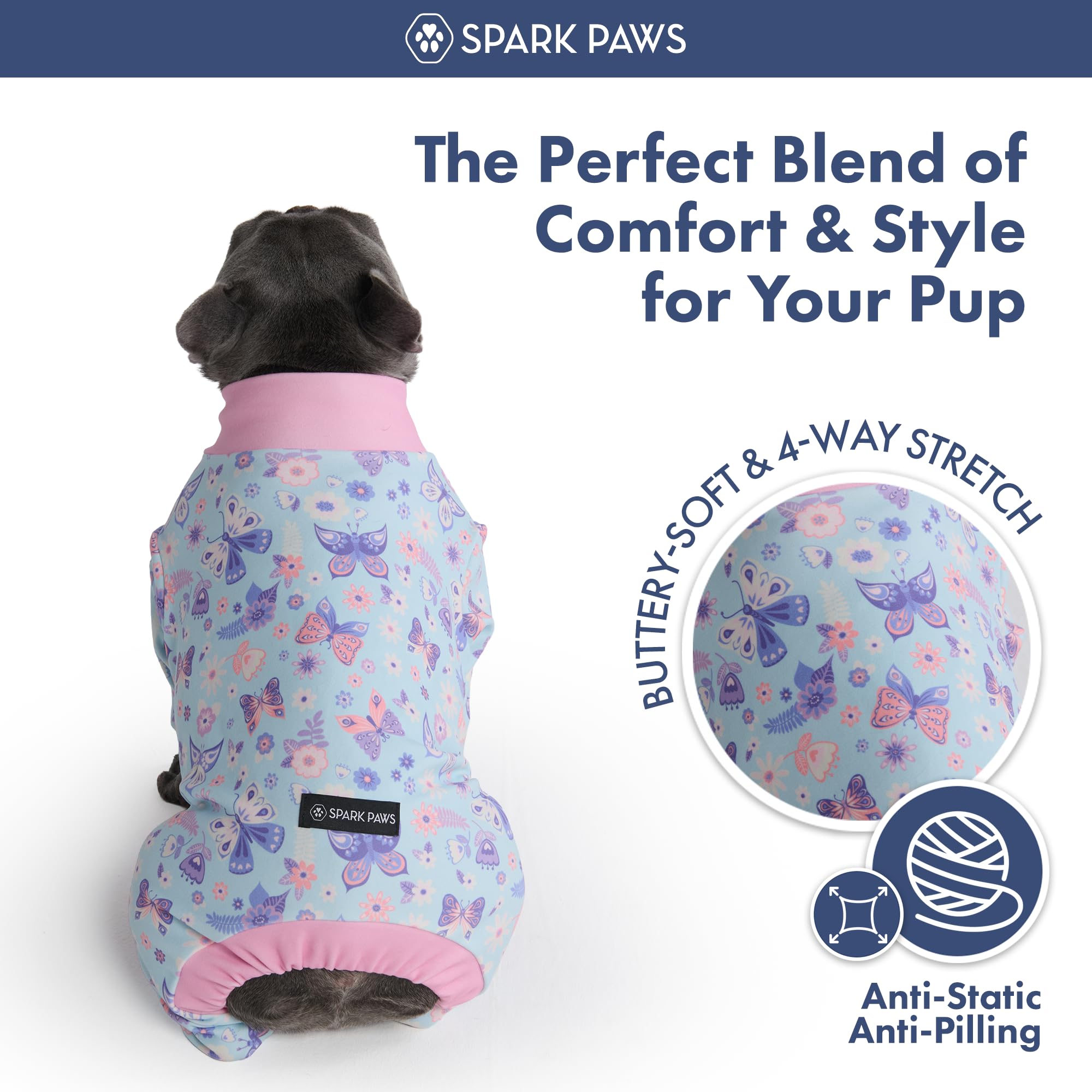 Spark Paws pyjama chien – intérieur fleece doux pour un effet cocooning rassurant.