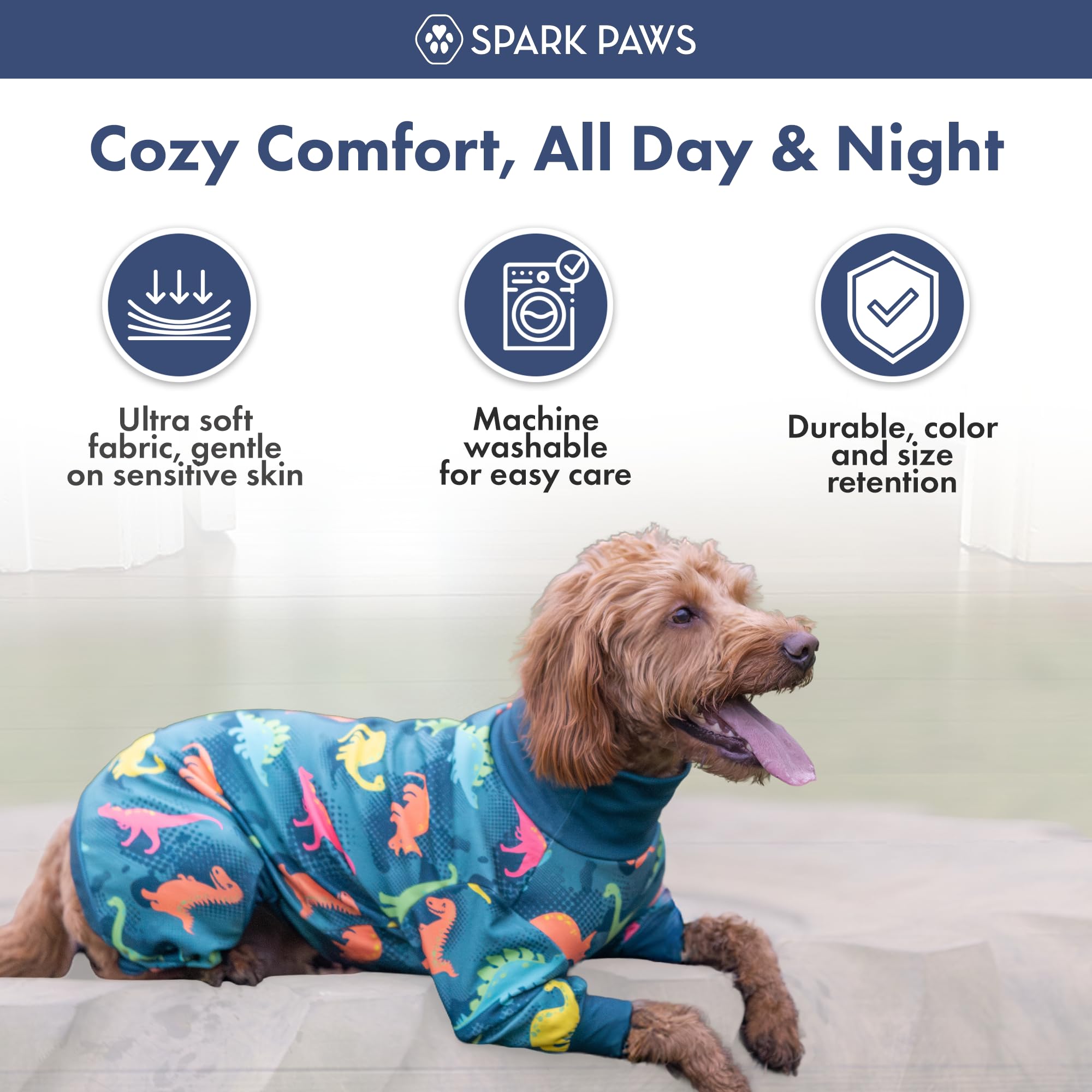 Spark Paws pyjama ouverture arrière sortie-pipi, pauses faciles sans retirer l’ensemble