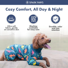 Spark Paws pyjama ouverture arrière sortie-pipi, pauses faciles sans retirer l’ensemble