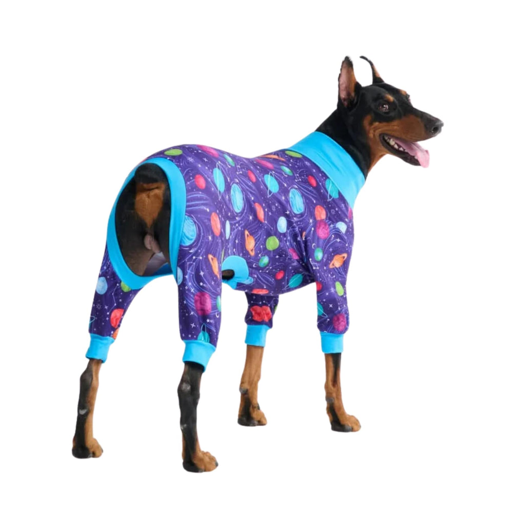Spark Paws Pyjama Planetes 4XL, stretch 4 voies pour confort optimal.