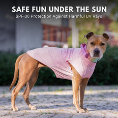 Spark Paws t-shirt chien détail imprimé SPF30 visible, protection légère.