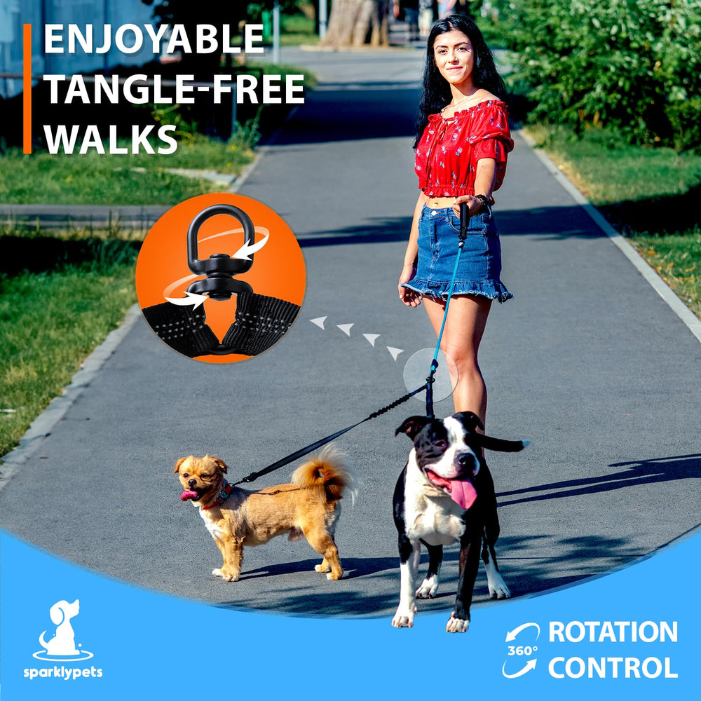 SparklyPets connexion double chien ajustable assure un ajustement fluide.