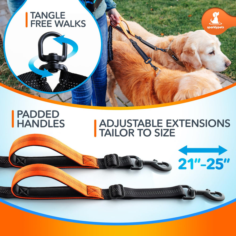 SparklyPets, extensions ajustables 21-25 pouces pour deux chiens.