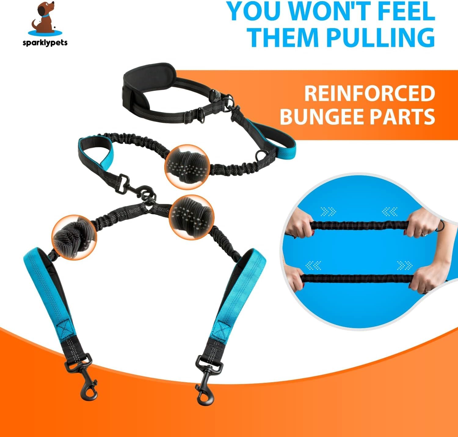 SparklyPets système anti-tangle rotation 360, liberté de mouvement sans enchevêtrement.