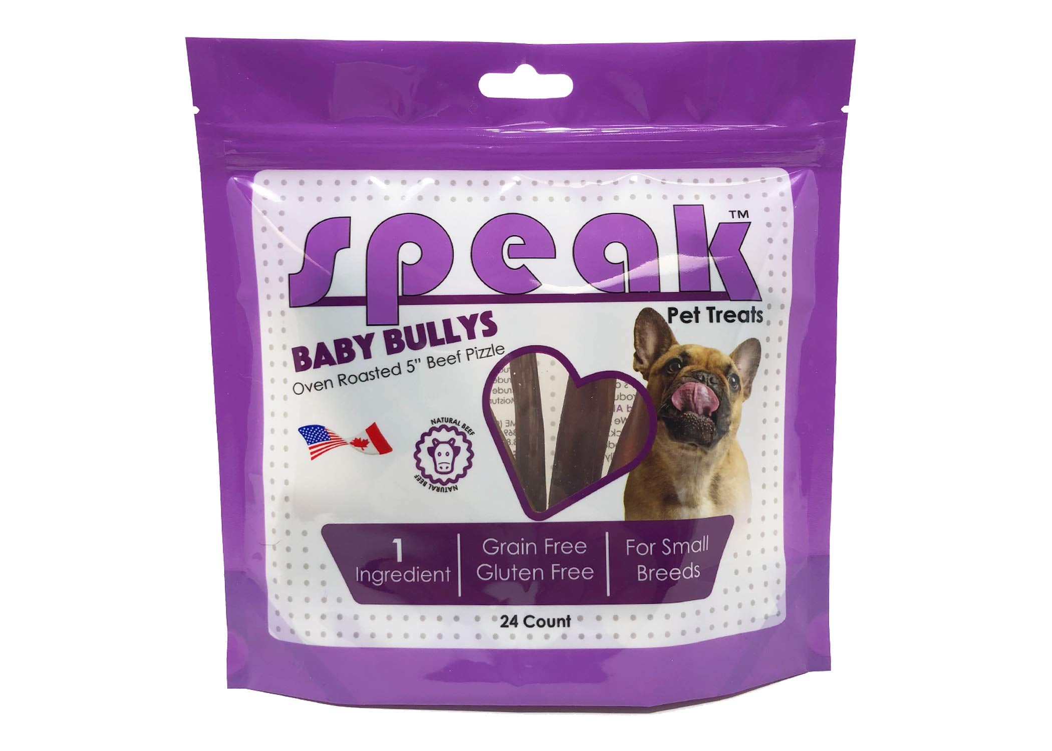 Sachet Speak Pet Products Baby Bullys, 24 pièces, idéal pour occuper les chiens lors des séances de mastication.