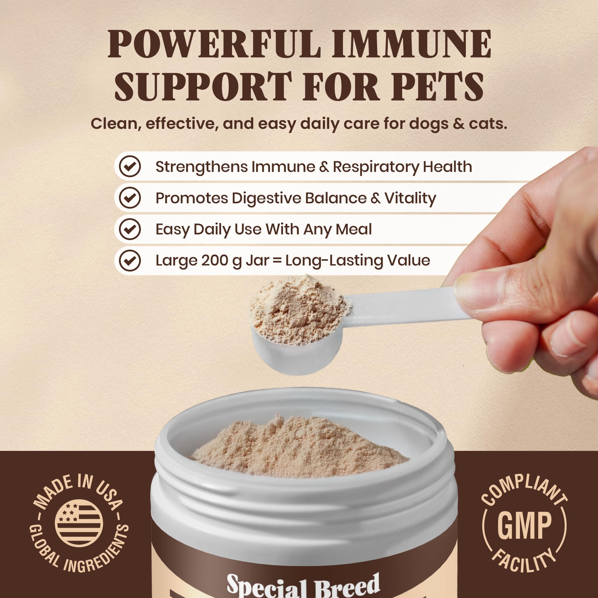 Special Breed champignon queue-dinde poudre assiette animaux – peut soutenir la digestion et l’équilibre intestinal