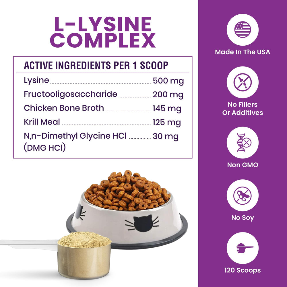 Special Breed Lysine pour chats: poudre facilement mélangeable dans n’importe quel repas.