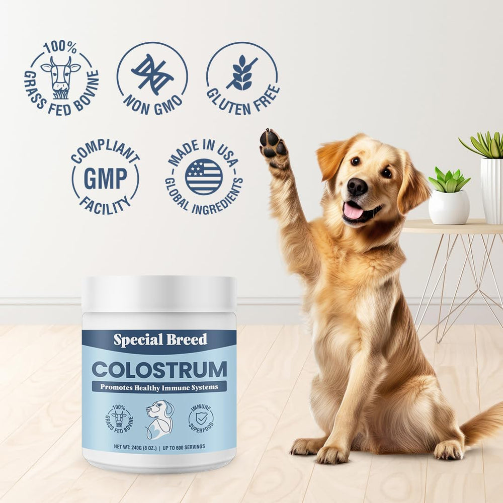 Special Breed Colostrum Bovin emballage pratique et facile à stocker.