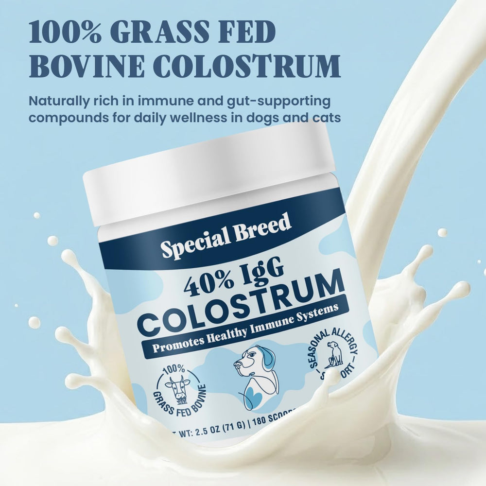 Special Breed Colostrum fabriqué aux États‑Unis – qualité traçable et contrôlée.