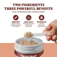 Cuillère-doseur incluse pour doser facilement le bouillon Special Breed.