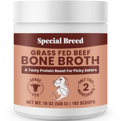 Special Breed Bouillon d'os en poudre — emballage prêt à l’emploi pour stimuler l’appétit.