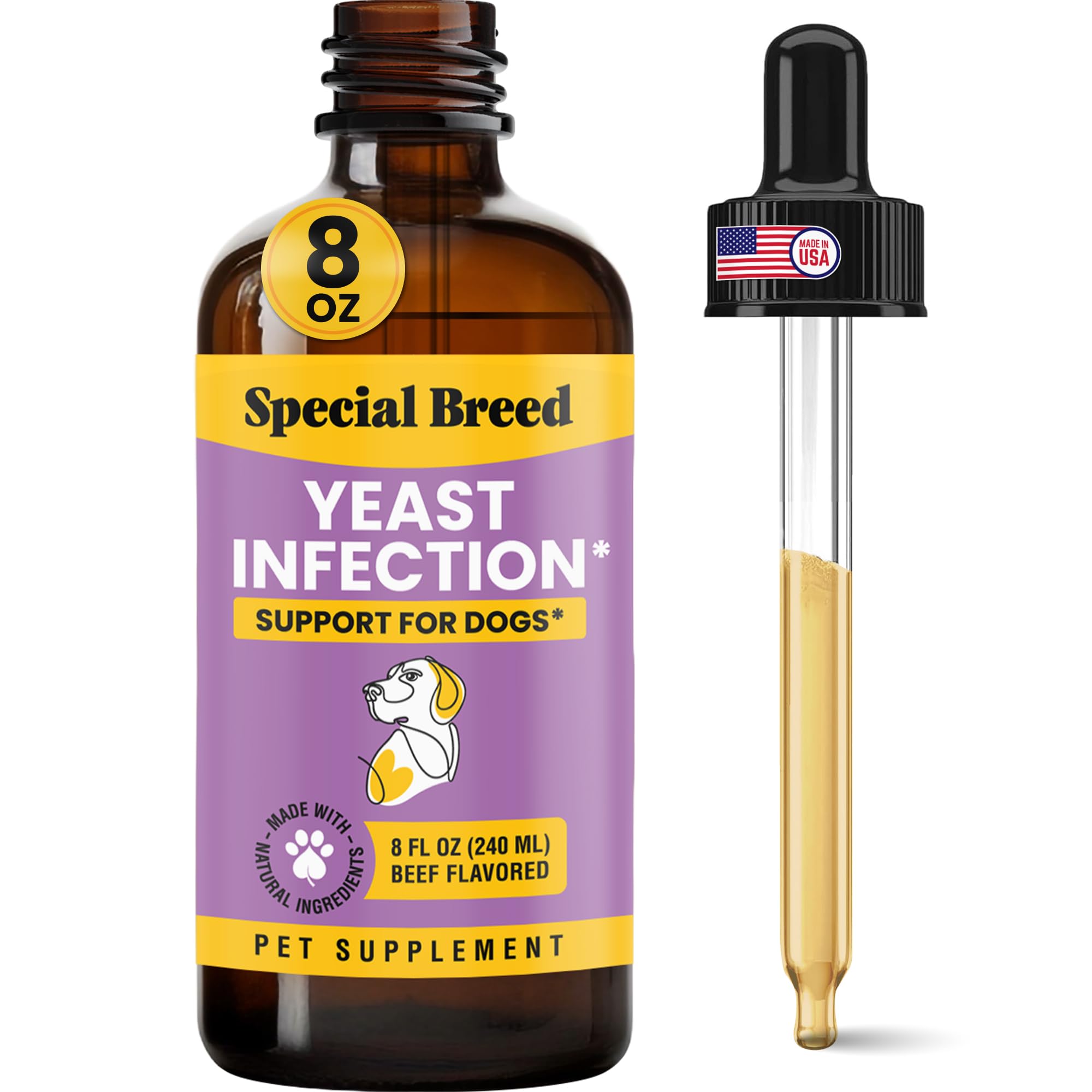Special Breed gouttes-levures-chien-bouteille: soutien ciblé pour peau et oreilles.