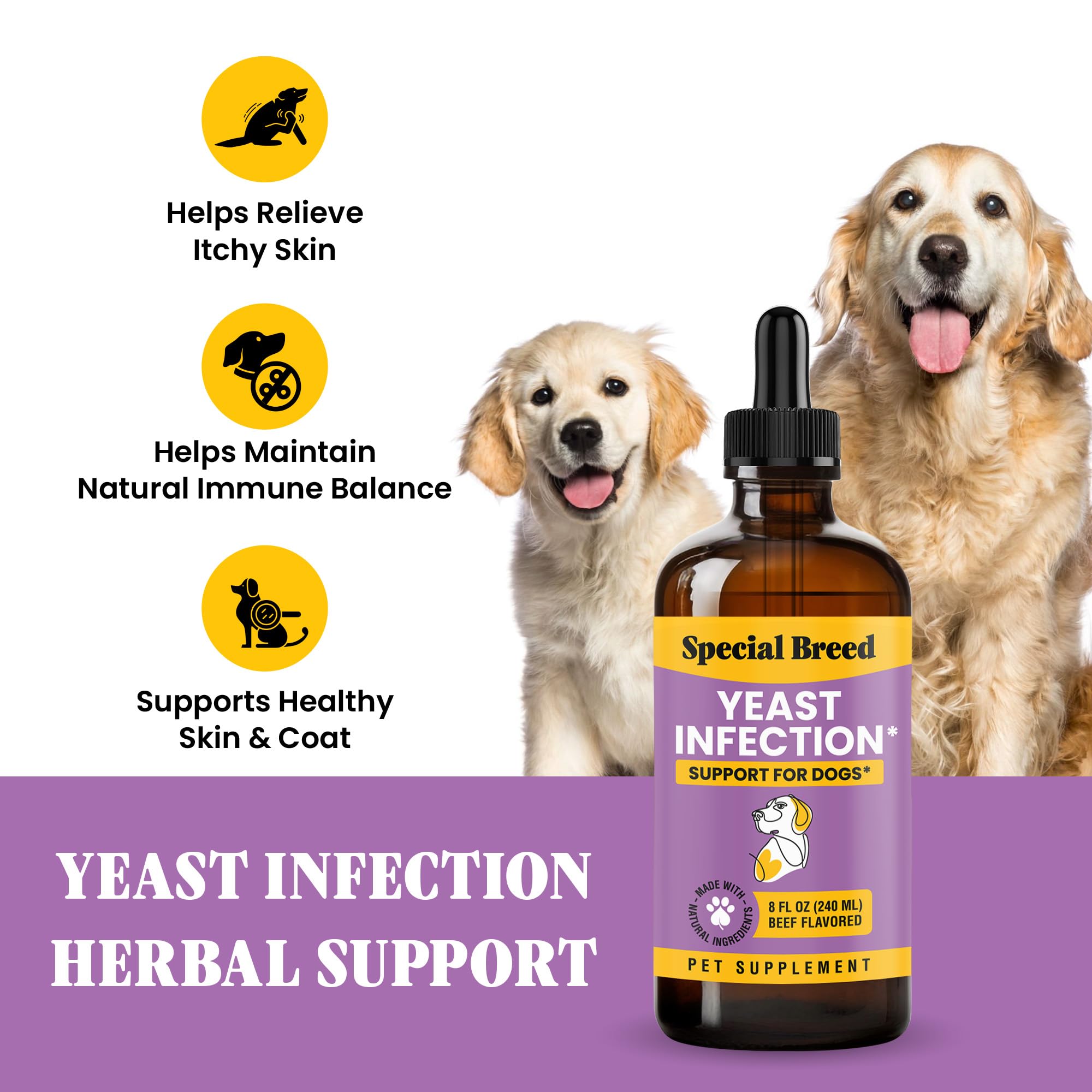 Special Breed gouttes-utilisation-alimentation-eau chien, usage facile pour apaiser irritations