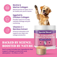 Special Breed poudre collagène ingrédients naturels, sans additifs artificiels.