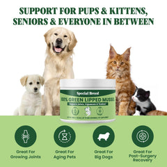 Special Breed - chien heureux: mobilité soutenue grâce au supplément.
