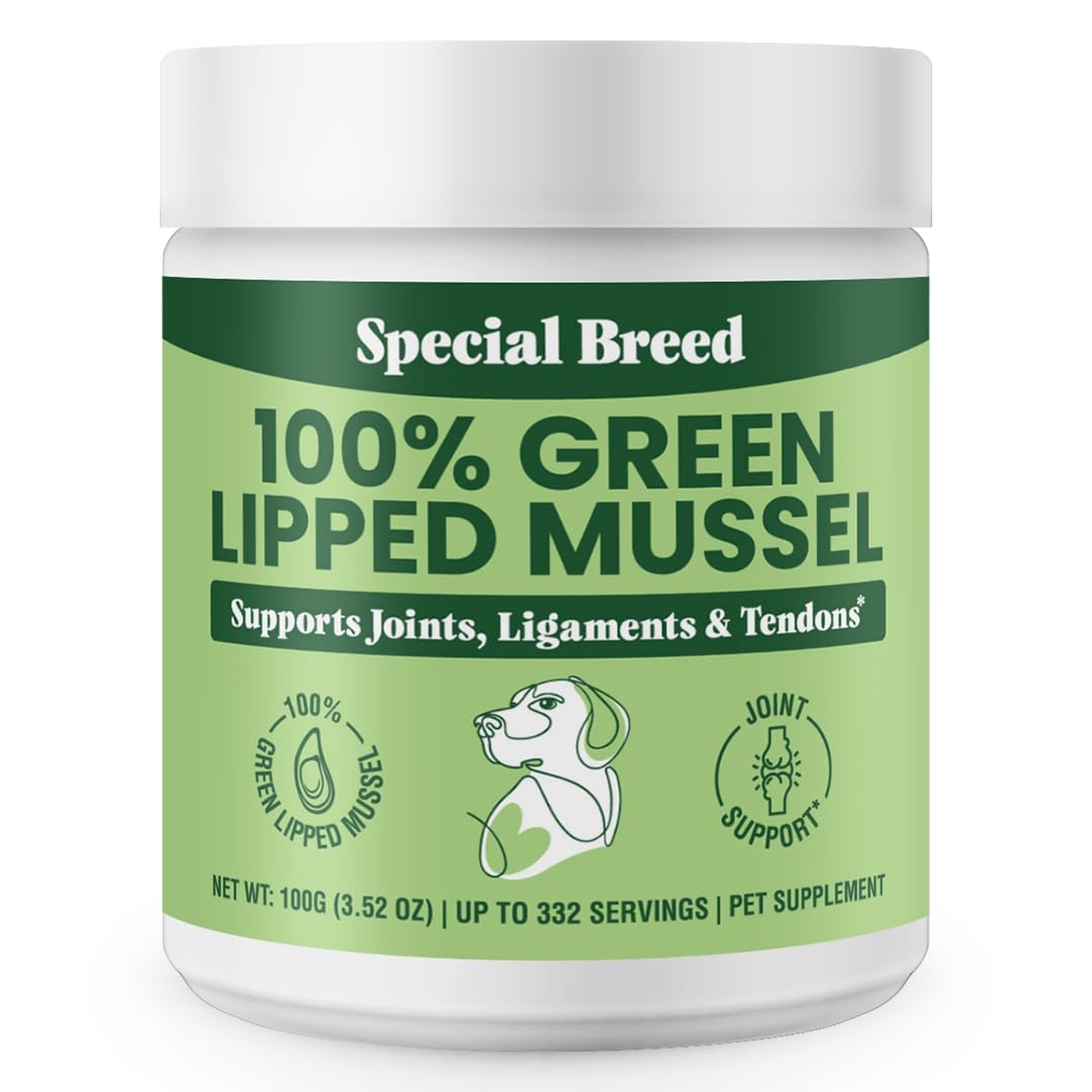 Special Breed emballage pratique de la poudre moules vertes pour chiens et chats.