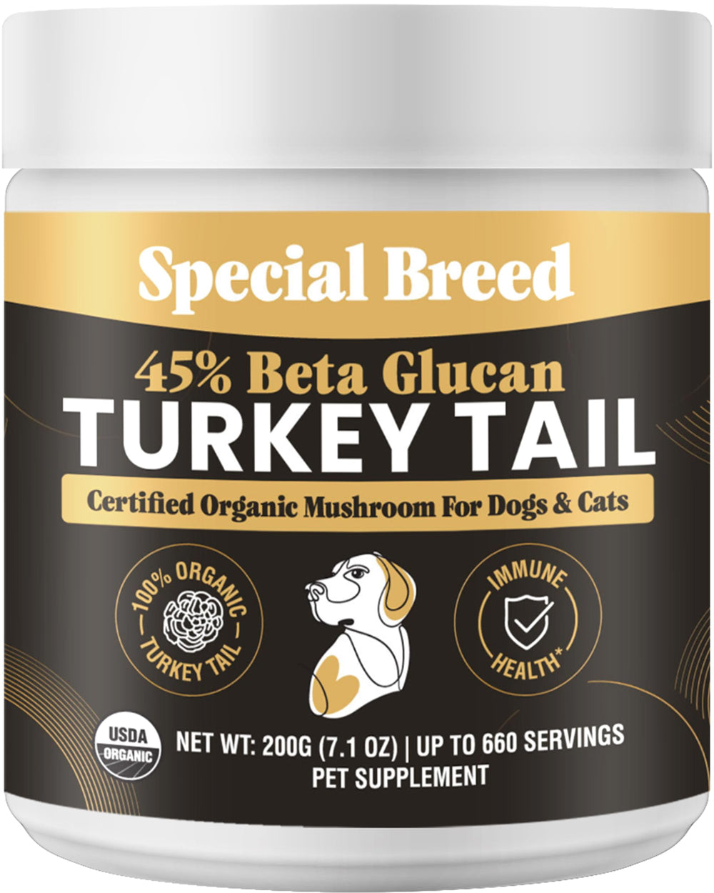 Special Breed queue de dinde bouteille: soutien immunitaire potentiel pour animaux.