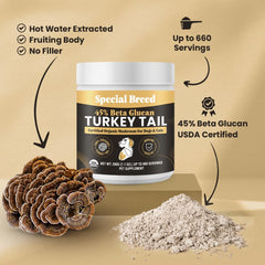 Special Breed queue de dinde: poudre pure sans additifs pour chiens et chats.