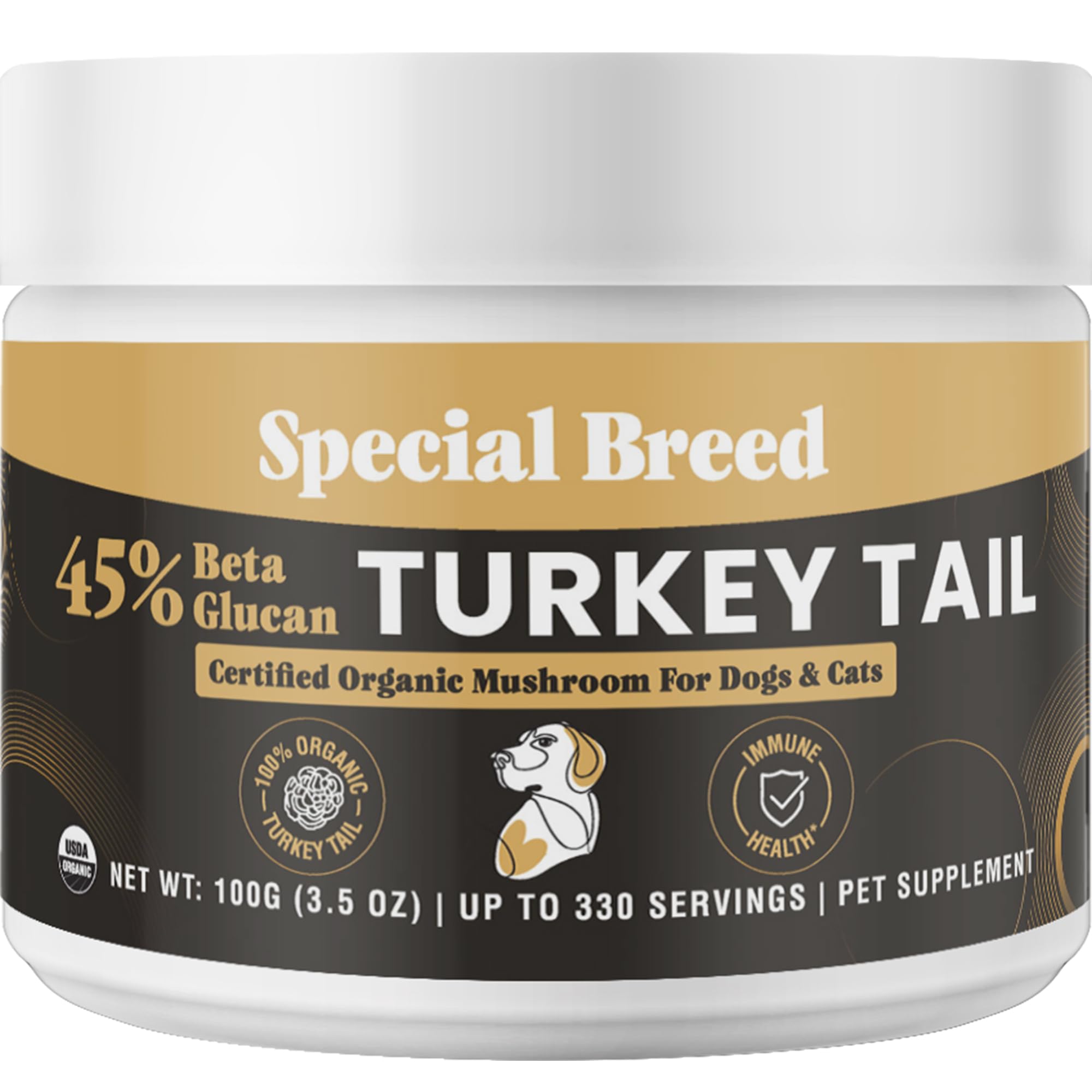 Special Breed tramete queue-dinde flacon, soutien immunitaire potentiel pour chiens et chats