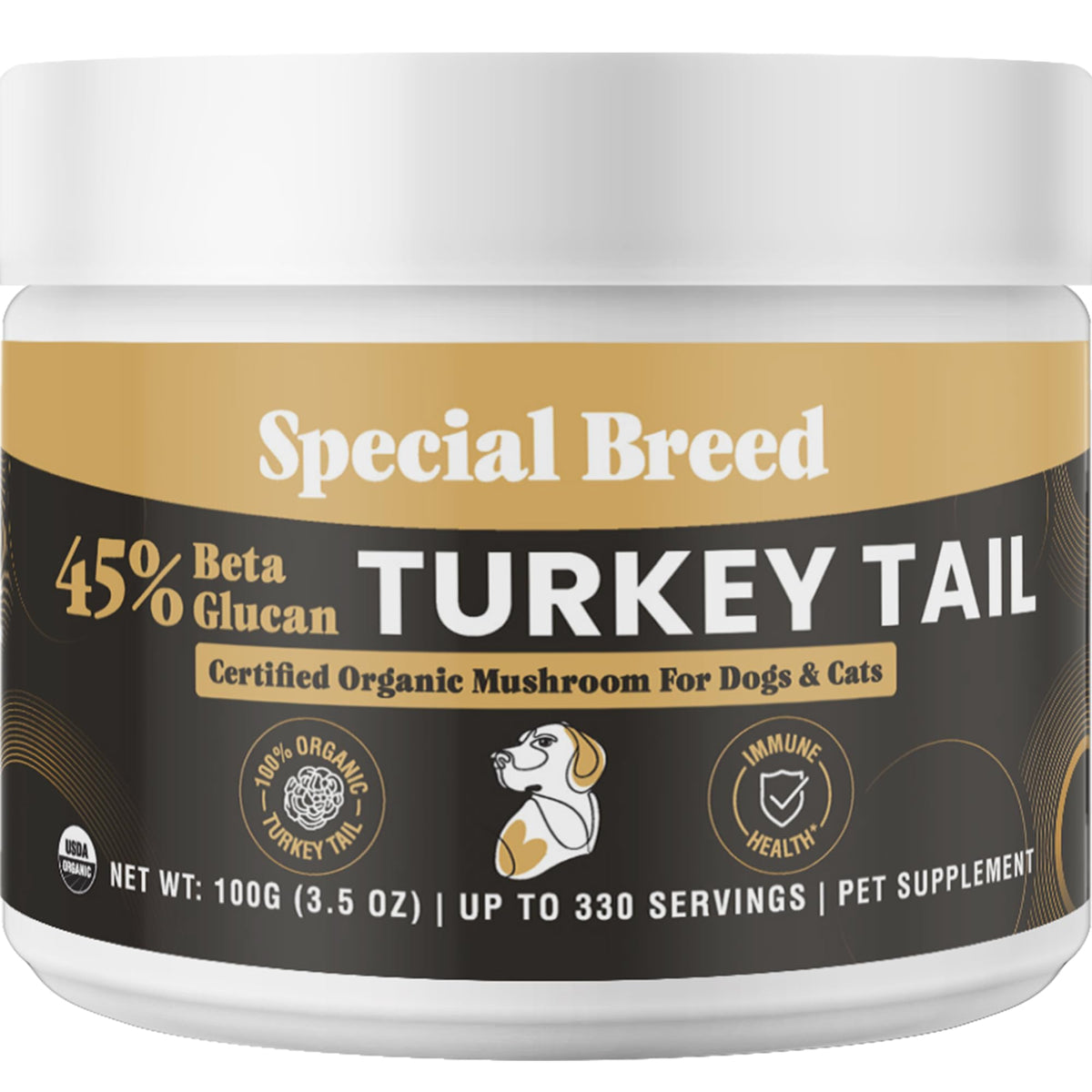 Special Breed tramete queue-dinde flacon, soutien immunitaire potentiel pour chiens et chats