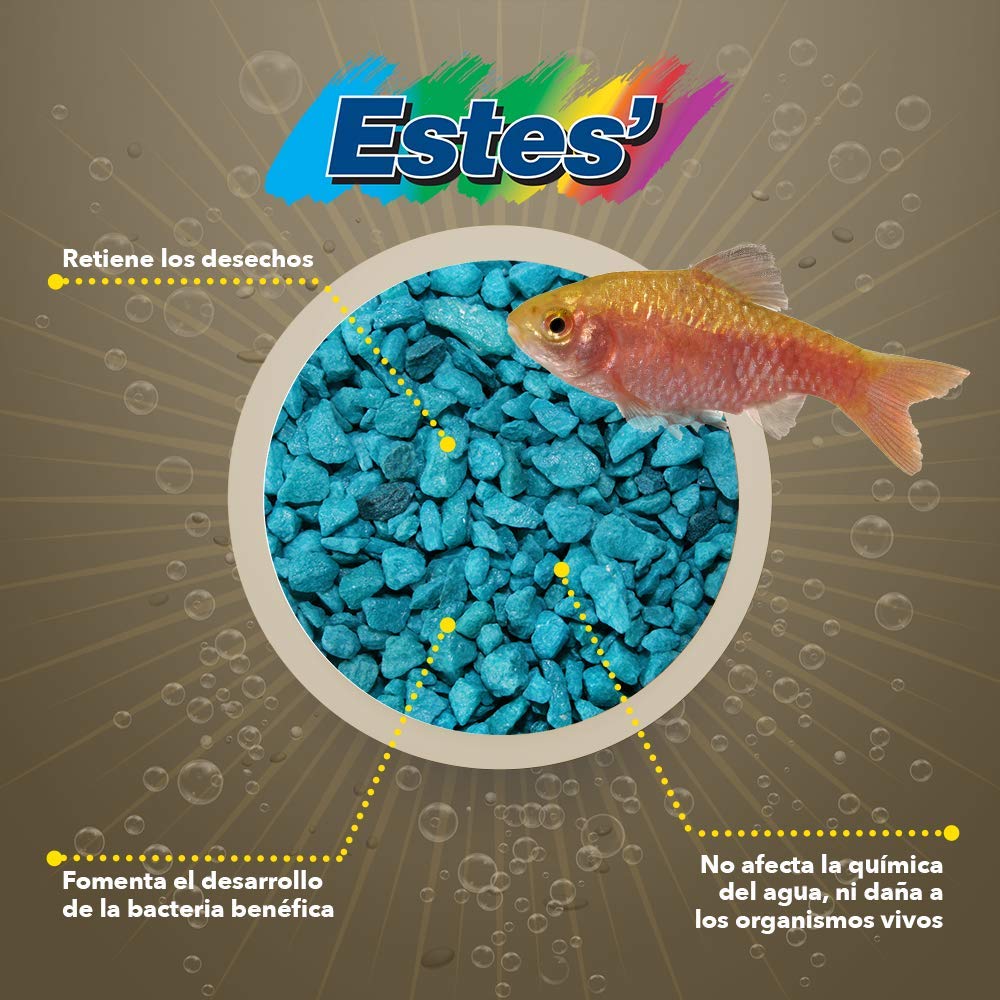 Premier plan montre le gravier turquoise Spectrastone et sa texture uniforme.