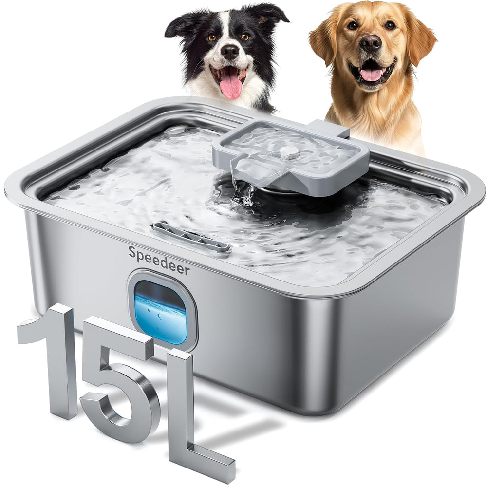Speedeer Fontaine eau chien grande capacité 15 litres pour hydrater plusieurs compagnons.
