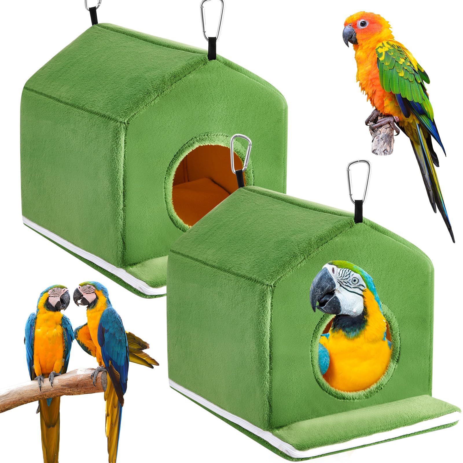 Nid Spiareal douillet vert extérieur, vue sécurisante pour oiseaux en cage.