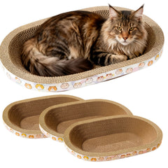 Spindro grattoir chat carton oval: confort pendant le griffage.