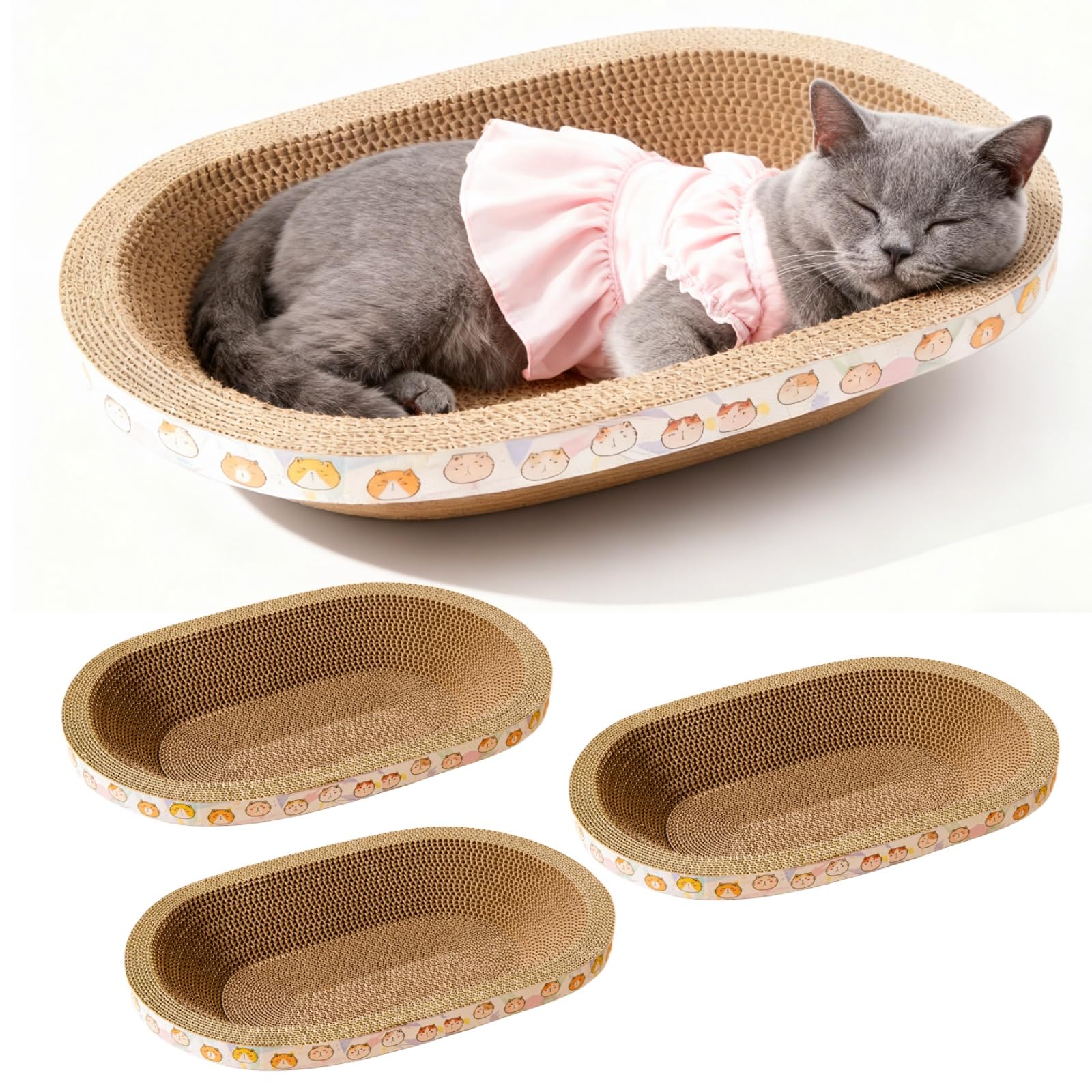 Spindro grand grattoir chat oval – espace griffage et repos.