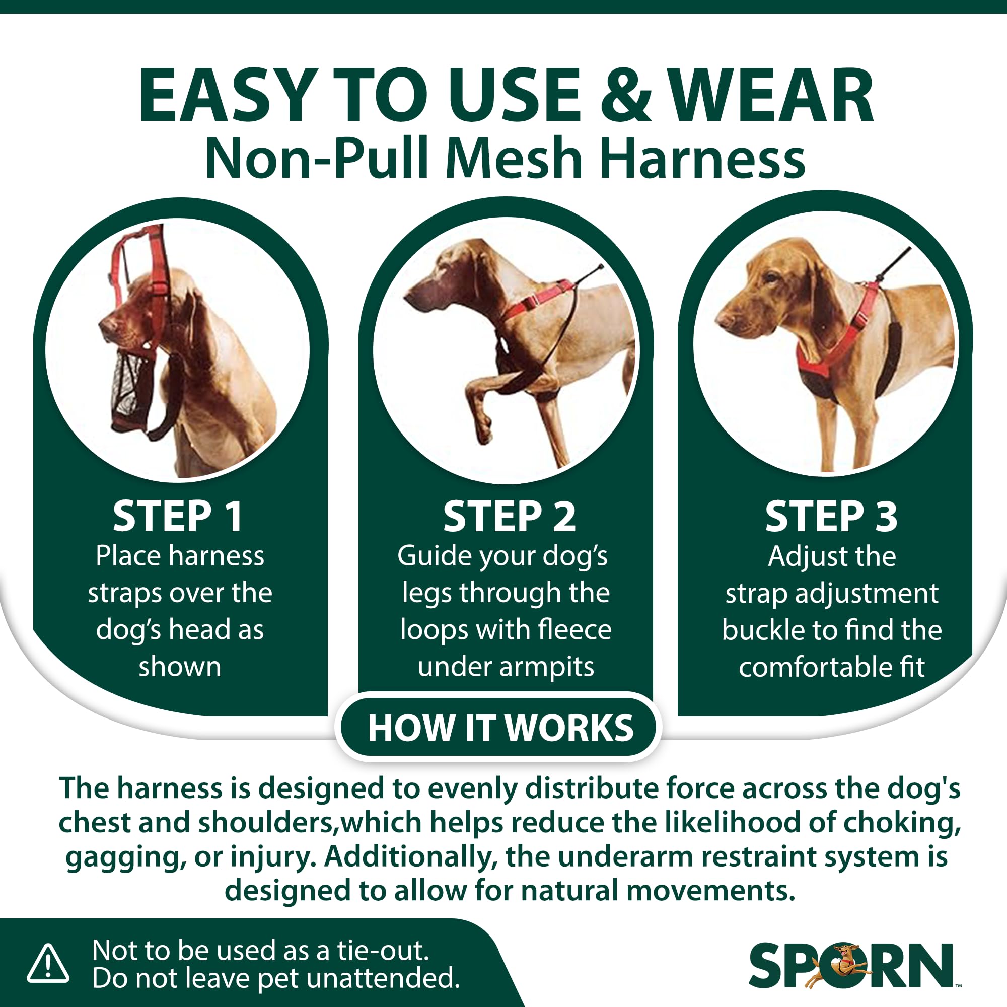 Harnais Sporn taille L/XL: adapté pour grands chiens.