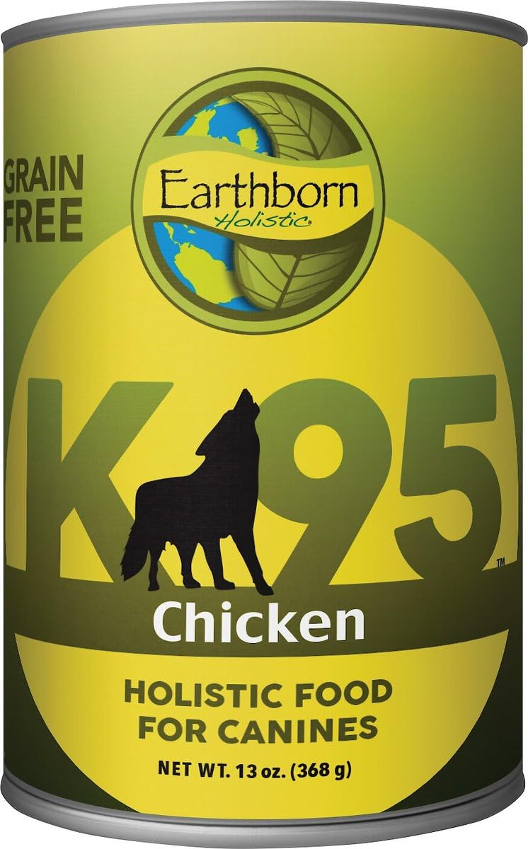 SPORTMiX Earthborn K95 Poulet — ensemble de boîtes 12x13oz, alimentation pratique et complète.