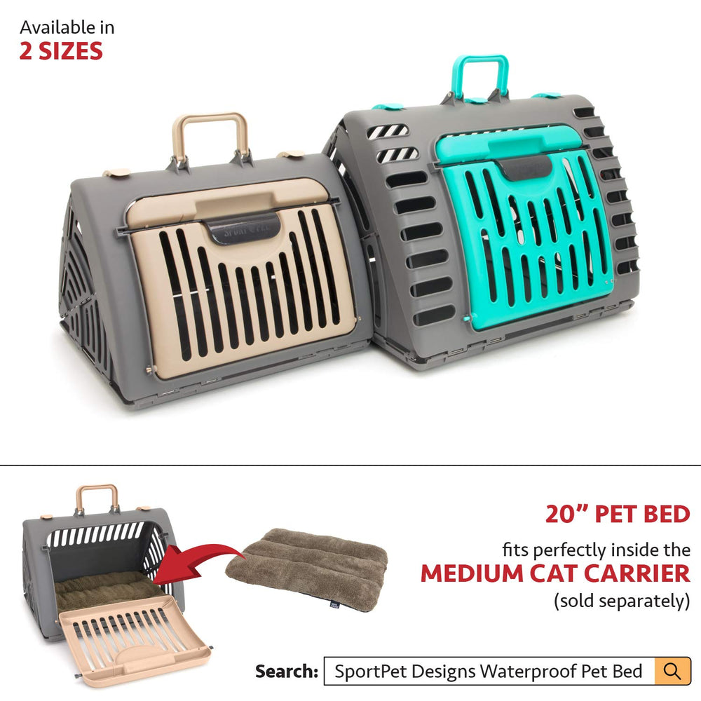 SportPet Designs coque-plastique-grise-et-beige-chat, sécurité renforcée pendant les trajets.